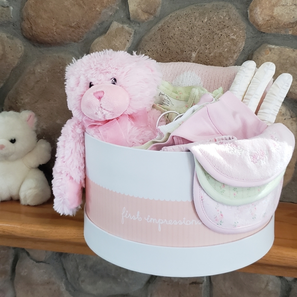 Baby Gift Basket / Baby Girl 15-PC Gift Box